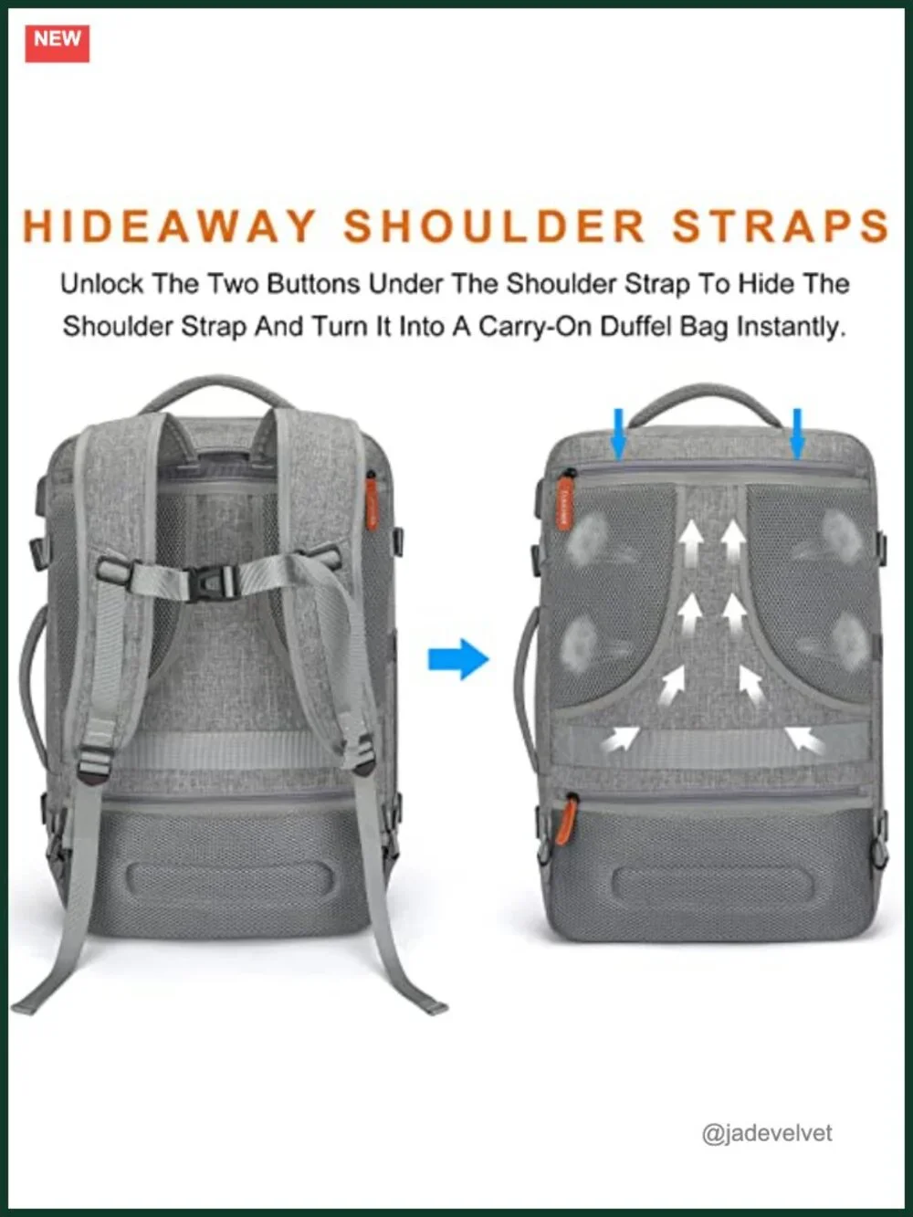 Extra Large 40L Expandable Travel Backpack with 4 Packing Cubes, Laptop